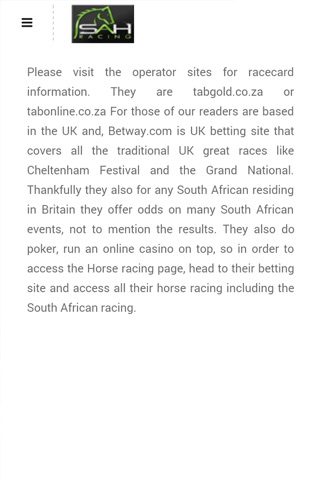 SA Horse Racing App screenshot 3