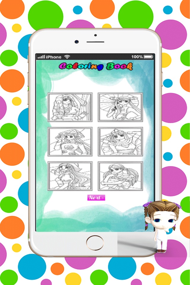 Cute Princess Drawing Coloring Book :  Caricature Art Ideas pages for kids screenshot 3