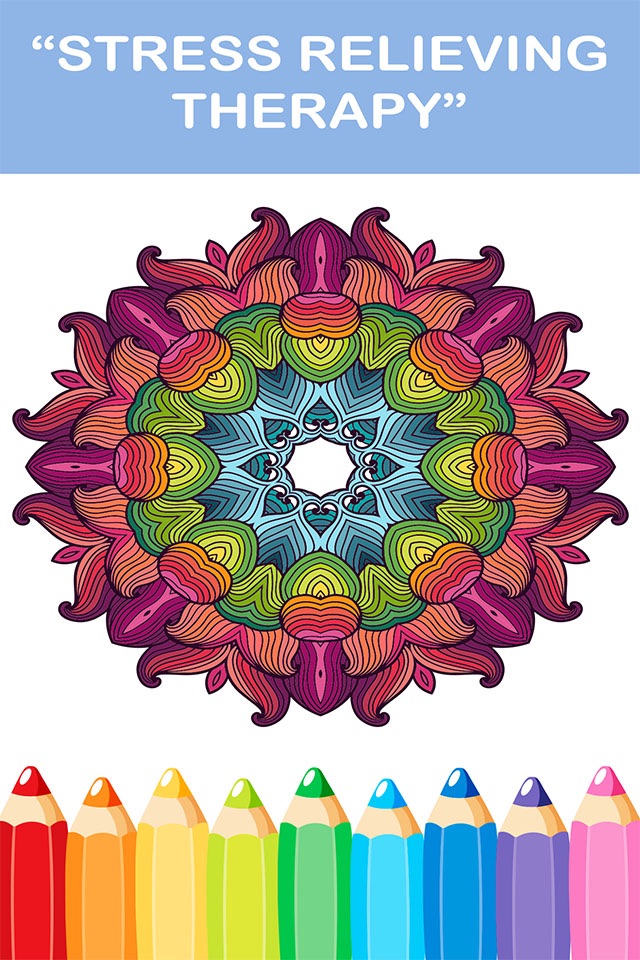 mandala coloring book - adult colors therapy free stress relieving pages screenshot 4