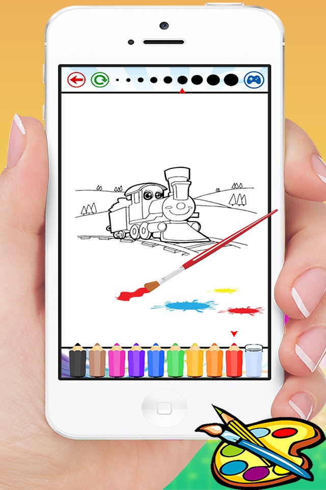 Train Coloring Book - Cute Drawing for Kids Free Games screenshot 3