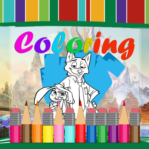 Coloring Paint Kids Game Nick and Judy Edition Icon