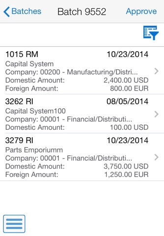 Invoice Batch Approvals Smartphone for JDE E1 screenshot 2