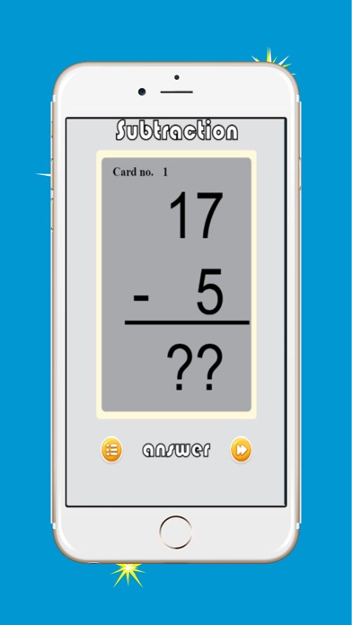 Addition and subtraction math facts flash cards for kids (0-9,0-18,0-100) 1.0.0 IOS -