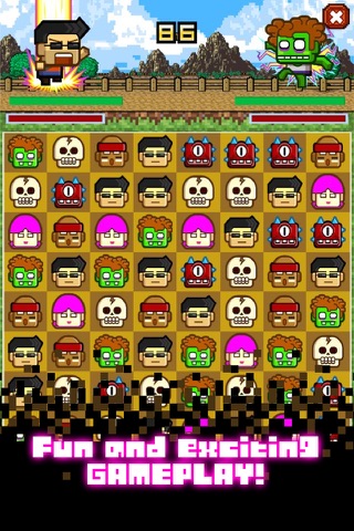 Beat the Block heads! 8-bit Pixel Survival - Multiplayer Puzzle Fighter Club Game screenshot 2