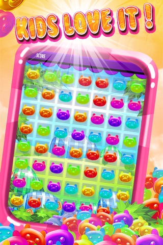 Candy Gummy Bears Match-3 - drop the yummy kids game mania hd free screenshot 2