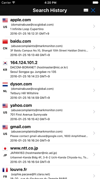 IP Trackers - geographical location of IP or host