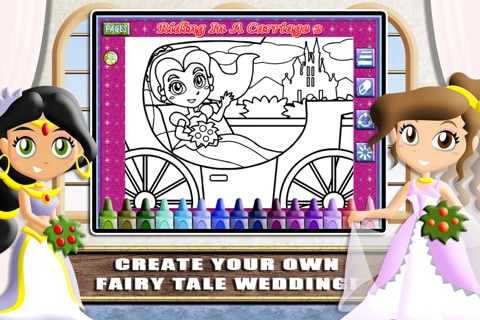 Princess Wedding Coloring World -  My Paint, Color and Draw Frozen Fairy Tail Magic For Girls FREE screenshot 2
