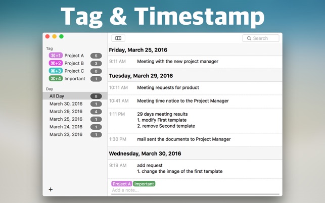 LogBook - Tagging & Timestamp Note