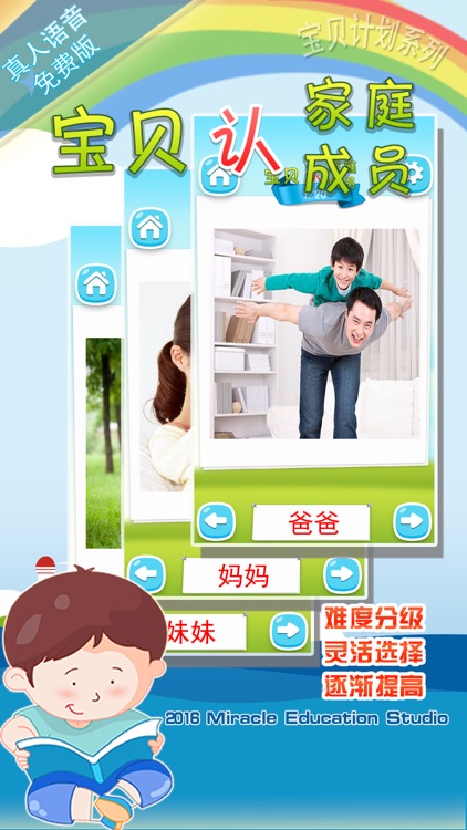 宝贝认家庭成员 -幼儿早教启蒙1-2岁看图识字家庭成员认知