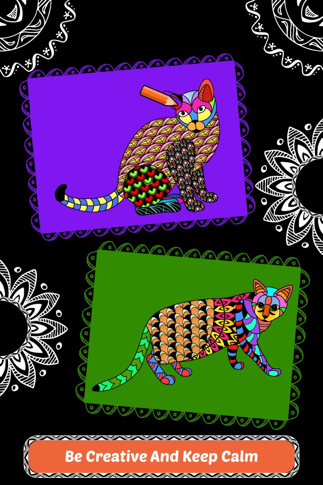 Creative Cats Art Class-Stress Relieving Coloring Books for Adults FREE screenshot 2