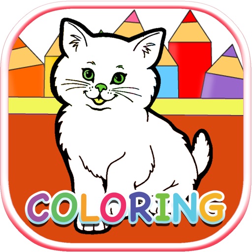 Cute Cat Colouring Book for Kitten Kitty Edition Icon