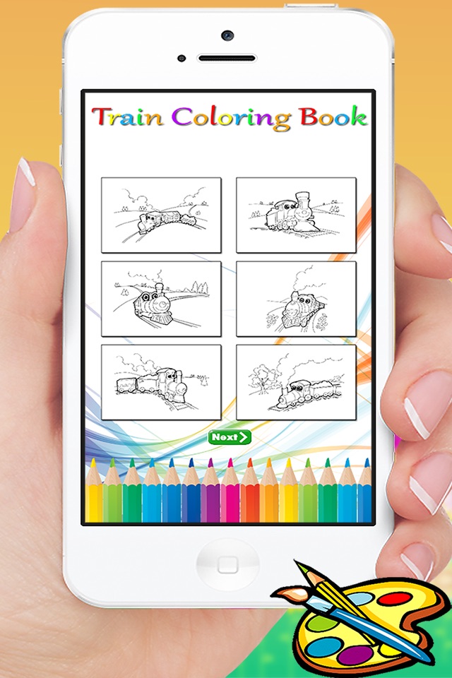 Train Coloring Book - Cute Drawing for Kids Free Games screenshot 2