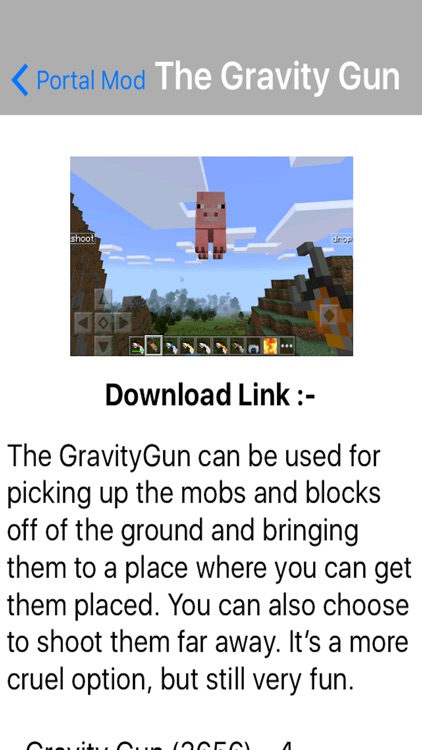 Gravity Gun Featuring Portal For Minecraft Edition