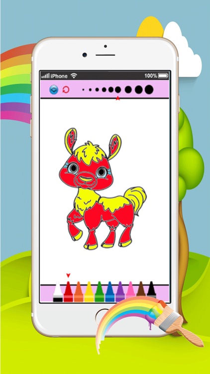 princess pony coloring book and amazing animal : painting for kids free screenshot-3