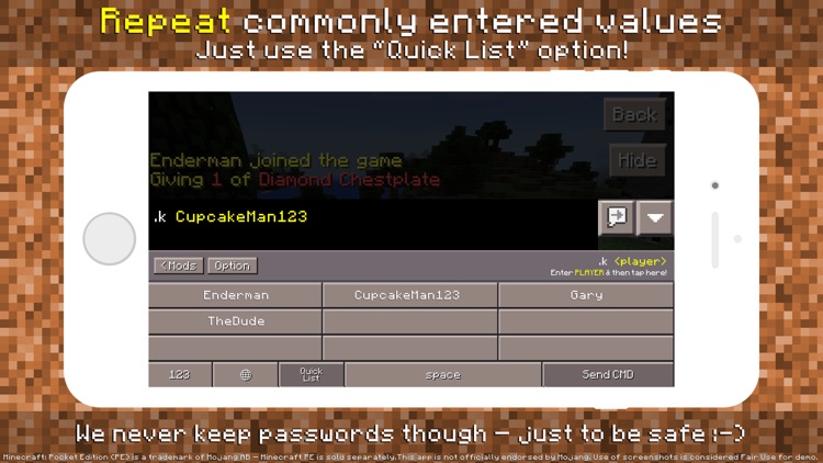 Plug Commands - Custom Keyboard for Plug for Minecraft PE screenshot-3