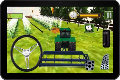 Real Corn Farming Tractor trolley Simulator 3d 2016 – free crazy farmer Harvester cultivator pro driving village sim screenshot 3