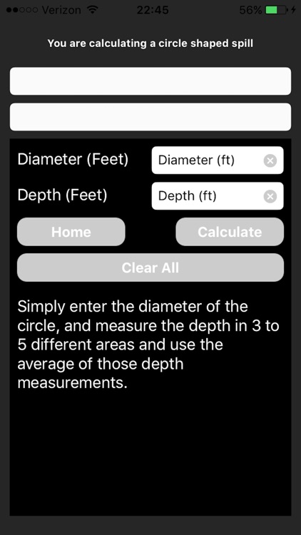 Spill Volume Calculator