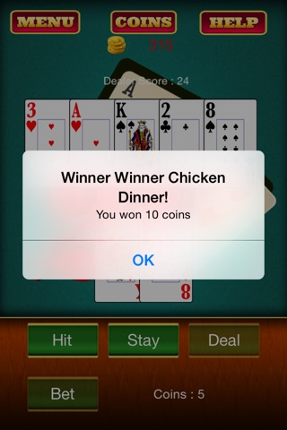 A Aces Vintage Blackjack Card Game screenshot 2