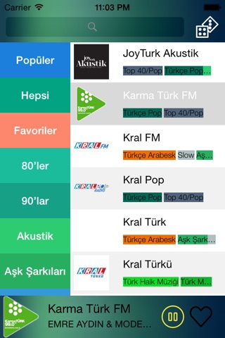 Radyo - Radyo Dinle - Müzik Dinle - En Popüler Türkçe Radyo Kanallarını Dilediğin Yerde Ücretsiz Dinle screenshot 3