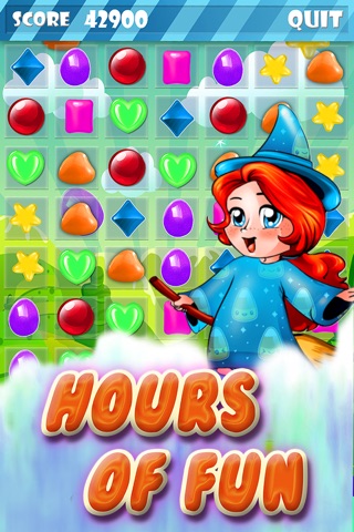 Candy Witch Match-3 - be an alien pop hero to feed hungry babies monsters screenshot 3