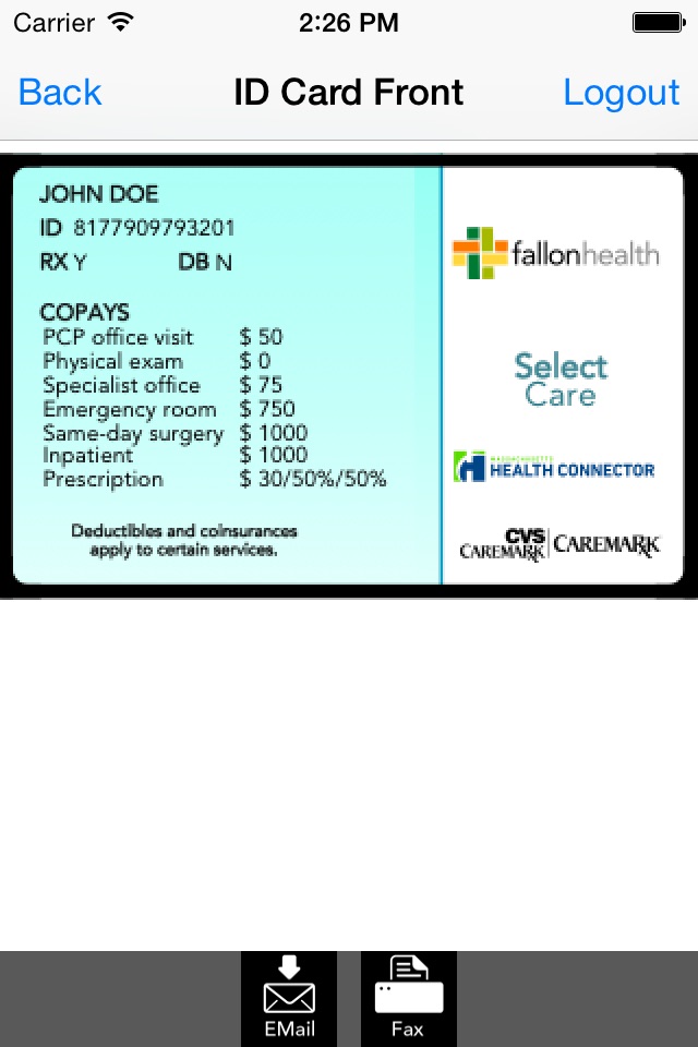 Fallon Health Member ID Card screenshot 2