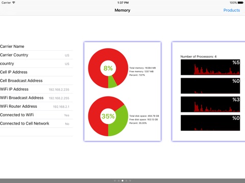 Скриншот из MemoryInfo - Device, Network & CPU Information