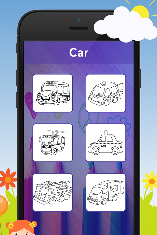 Coloring Book of Cars for Children: Racing car, bus, truck, vehicle, ... screenshot 4