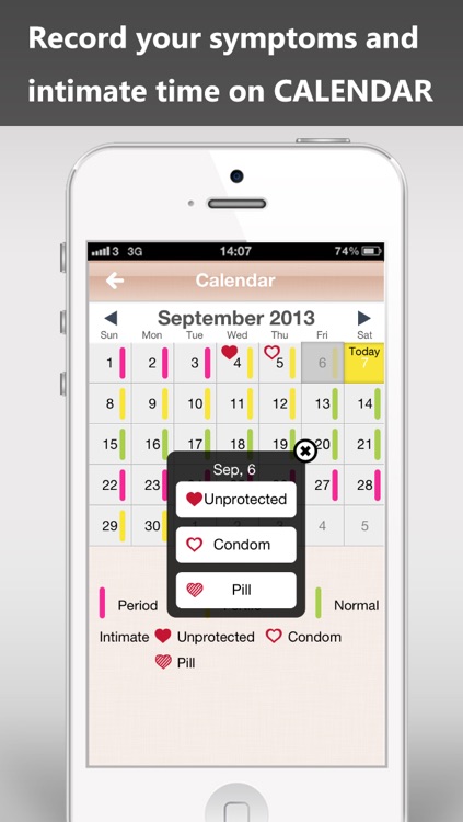 Touchable period cycle—period tracker deluxe, fertile & ovulation tracker
