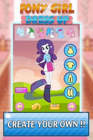 Dress Up Pony Characters Girl - Makeover equestria avatar salon cosplay girls screenshot 3