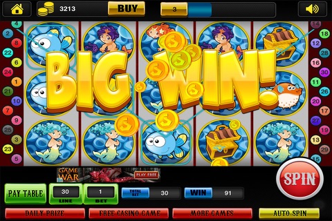 Slots World of Mermaid and Fish Casino Craze in Wonderland Pro screenshot 2