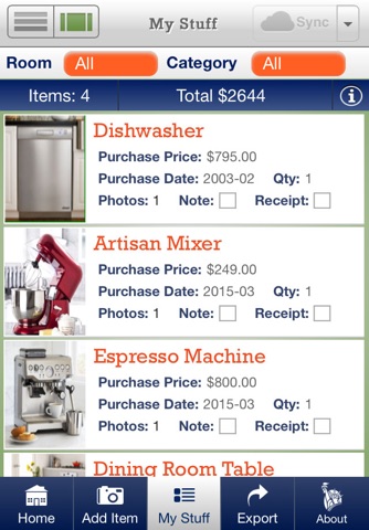 Liberty Mutual Home Gallery® - Household Inventory screenshot 2