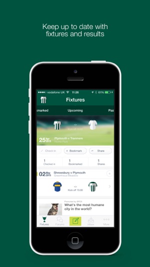 Fan App for Plymouth Argyle FC