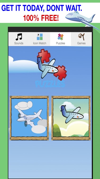 Airplane Flying Games for Toddlers - Puzzles and Matching