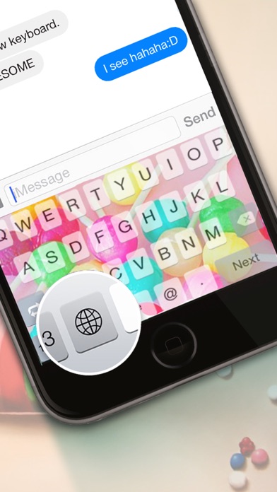 カスタムキーボードキャンディ カラー 壁紙かわいいテーマパステルお菓子のデザイン Iphoneアプリ Applion