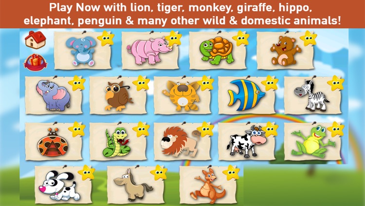 Amazing Animals Puzzle -Educational Word Learning Game for Kids & Toddlers