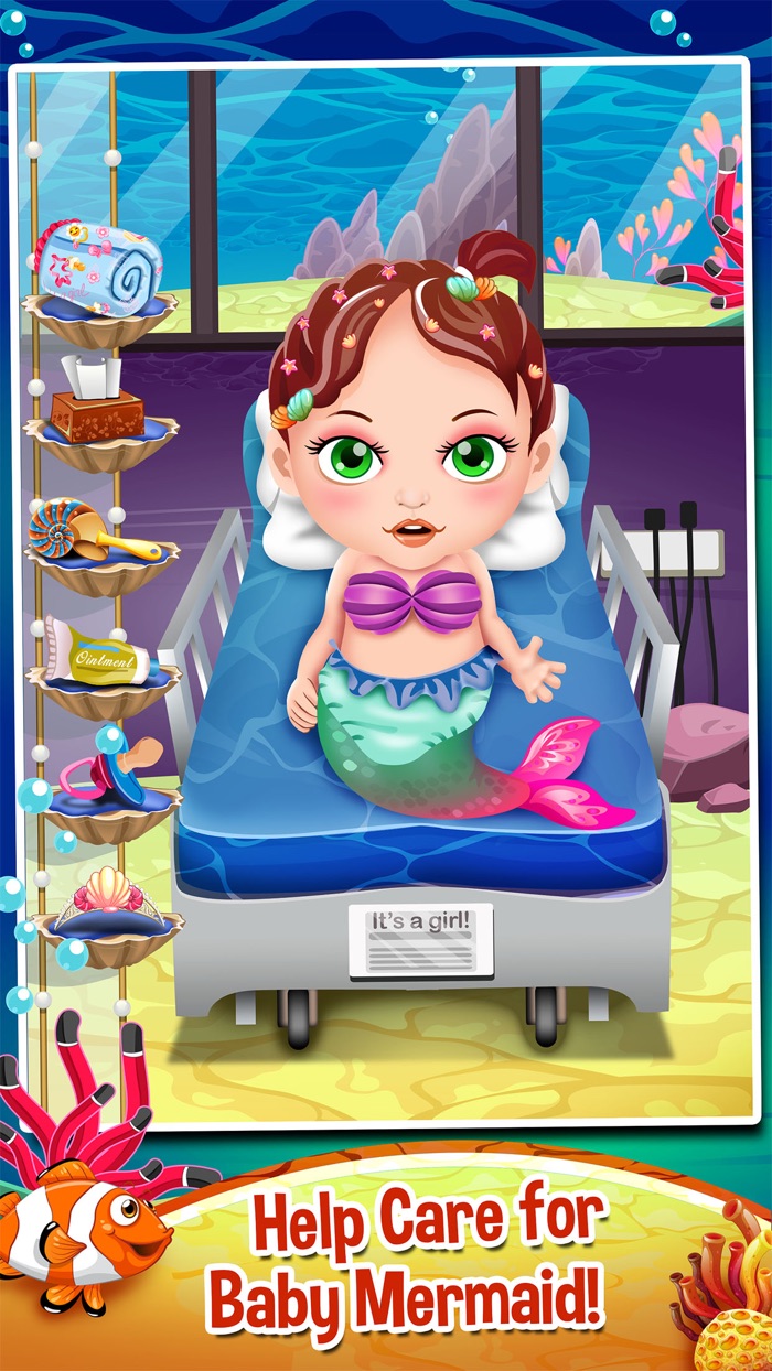 Mommys Mermaid Newborn Baby Spa Doctor - my new salon care  make-up games