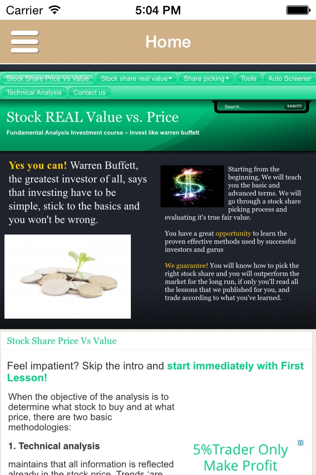 Stock Value Fundamental Dow Jones Course screenshot 3