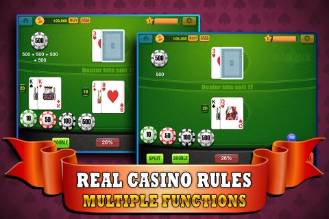 Blackjack 21 Real - Play the most Famous Card Game in the Casino for FREE ! screenshot 2