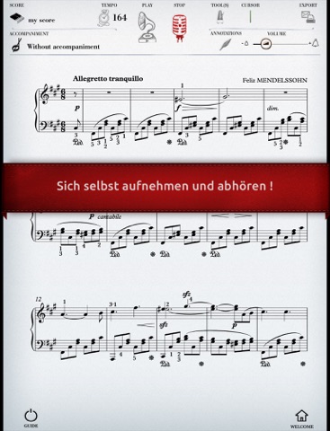 Play Mendelssohn – Venetianisches Gondellied (partition interactive pour piano) screenshot 3