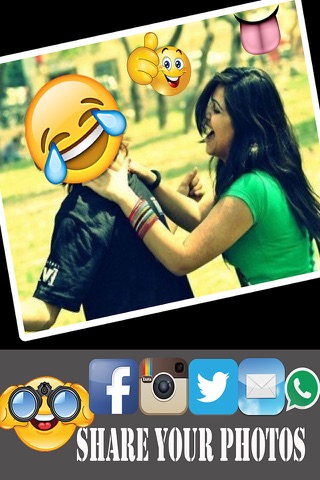 Emoji Photo studio - create idiotic funny face with emoticon stickers & share images screenshot 3