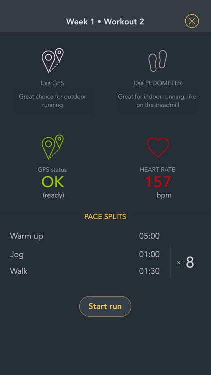 Go 5k (GPS & Pedometer) - Couch to 5k plan