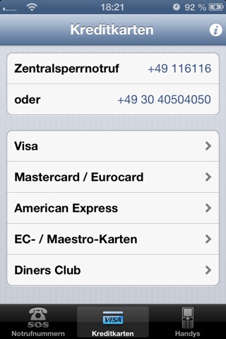 Safe Calls - Notrufe und Sperrnummern screenshot 2