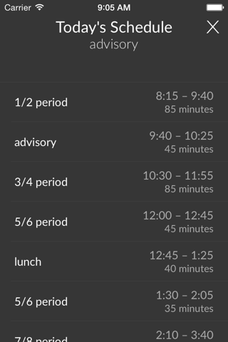 LASA Schedules screenshot 2