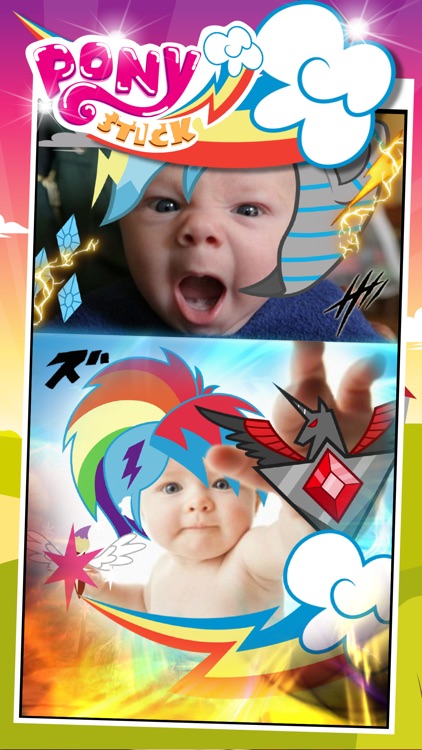 Manga & Anime Sticker Camera Pony "Photo Booth Dress Up in Style For Rainbow"