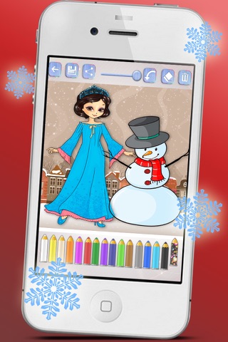 Drawings to paint princesses at Christmas seasons - Princesses coloring book - Premium screenshot 2