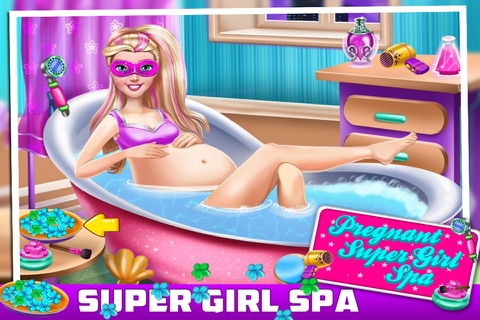 Pregnant SuperGirl Spa - Games For Kids screenshot 2