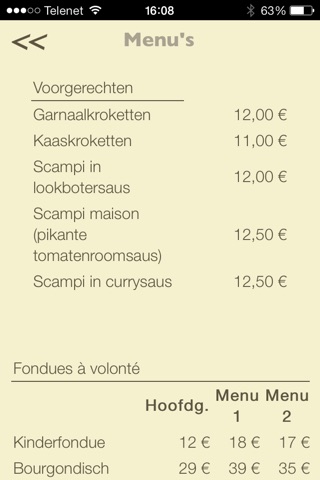 Fonduehuis screenshot 3