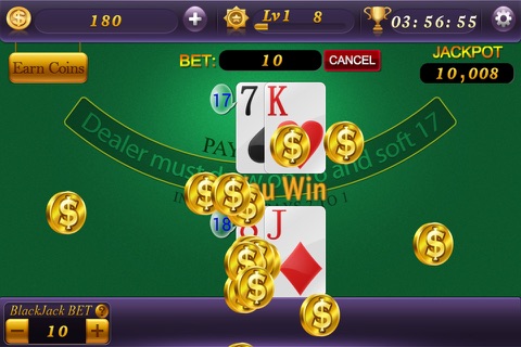 Jackpot Blackjack 21 Free - Vegas Card Casino Games screenshot 3