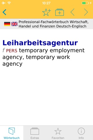 Wirtschaft, Handel und Finanzen Englisch<->Deutsch Fachwörterbuch Professional screenshot 3