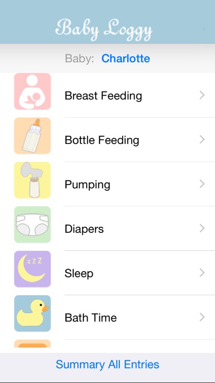 Baby Loggy - Breastfeeding, bottle feeding, diaper and growth tracker for newborn